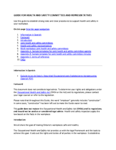 GUIDE FOR HEALTH AND SAFETY COMMITTEES AND REPRESENTATIVES