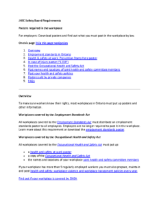 JHSC Safety Board Requirements